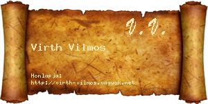Virth Vilmos névjegykártya